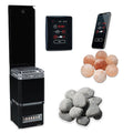 Saunum Air L 15 15kW sauna heater package with AirIQ WiFi control and sauna stones, view 1