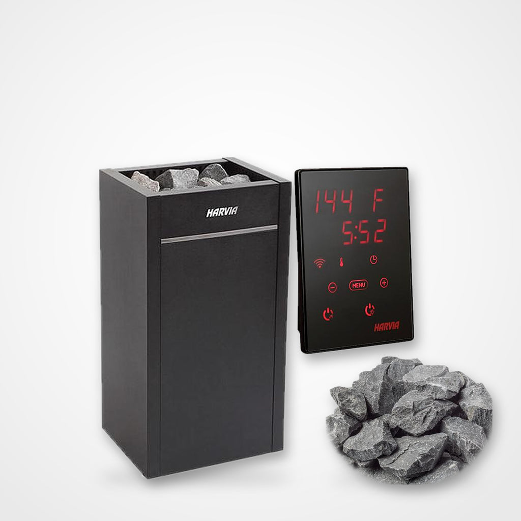Harvia Virta HL60E 6kW Sauna Heater with Xenio control panel and sauna stones