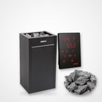 Harvia Virta HL80E 8kW electric sauna heater with Xenio control panel and sauna stones