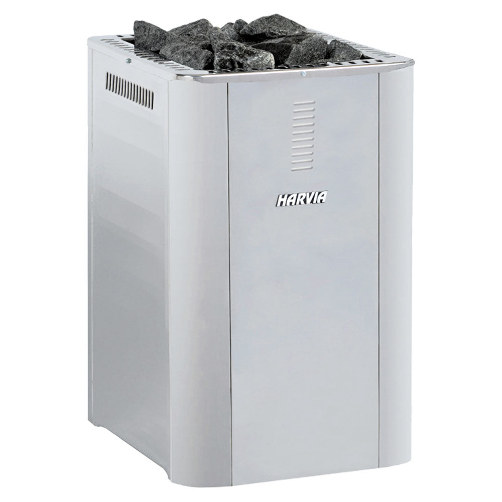 Harvia Pro 20 Duo 24kW Wood-Burning Sauna Stove and Fireplace with stainless steel panels and sauna stones