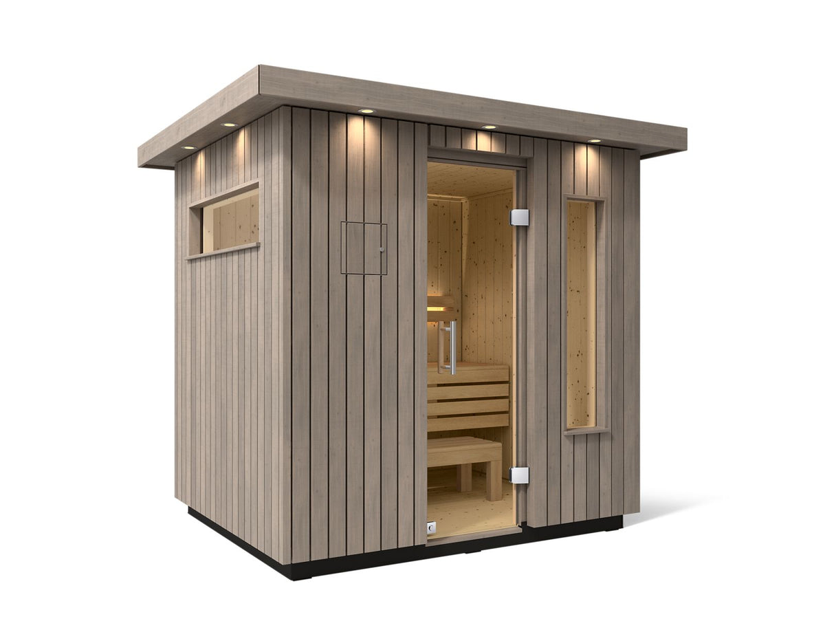 Kohler C2 Series 3-person Outdoor Sauna in Weathered Grey Spruce