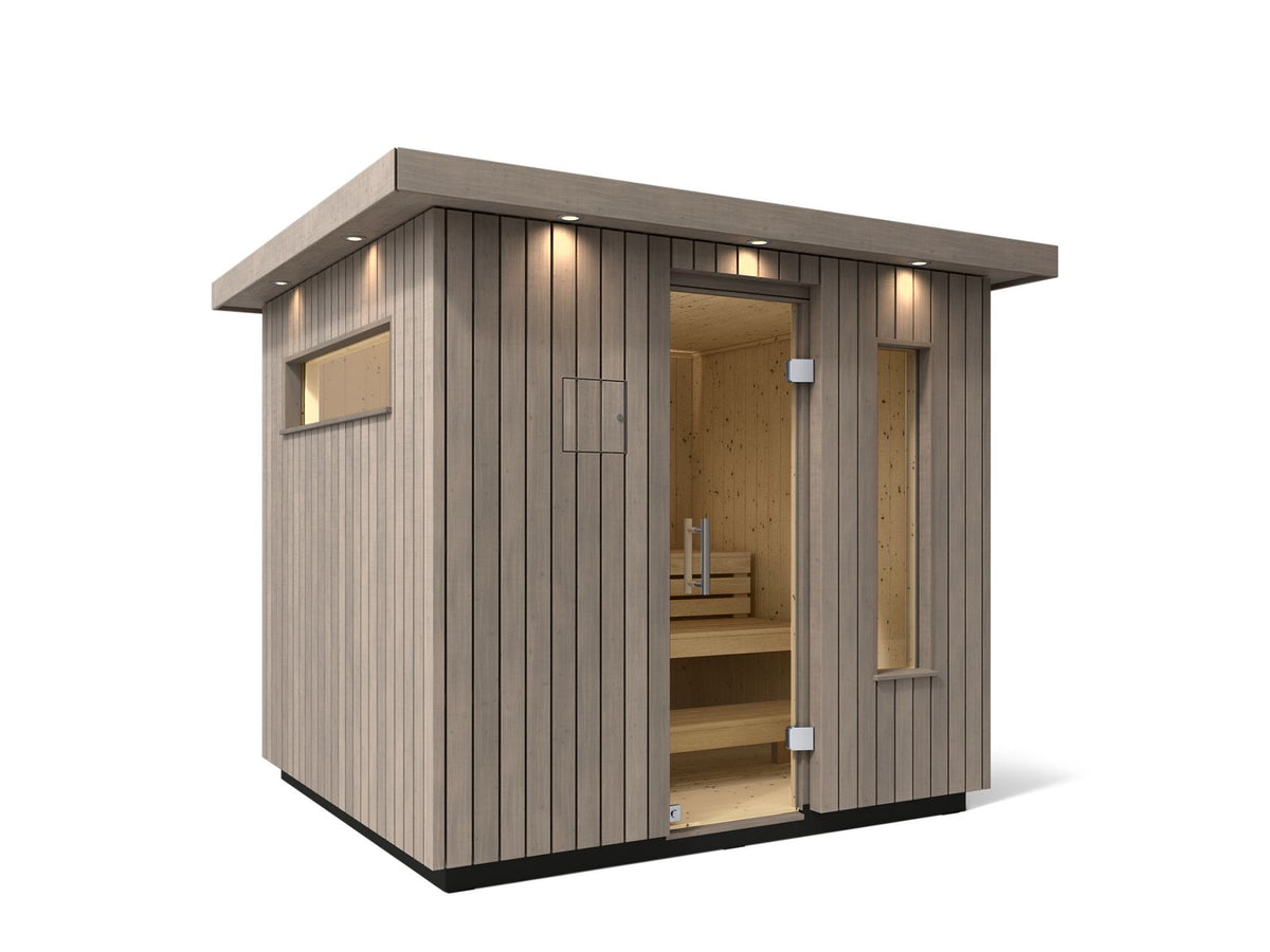 Kohler C2 Series 5-person Outdoor Sauna in Weathered Grey Spruce