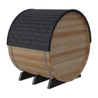 Finnmark FD-7 Thermo-Aspen barrel sauna, rear right side angle