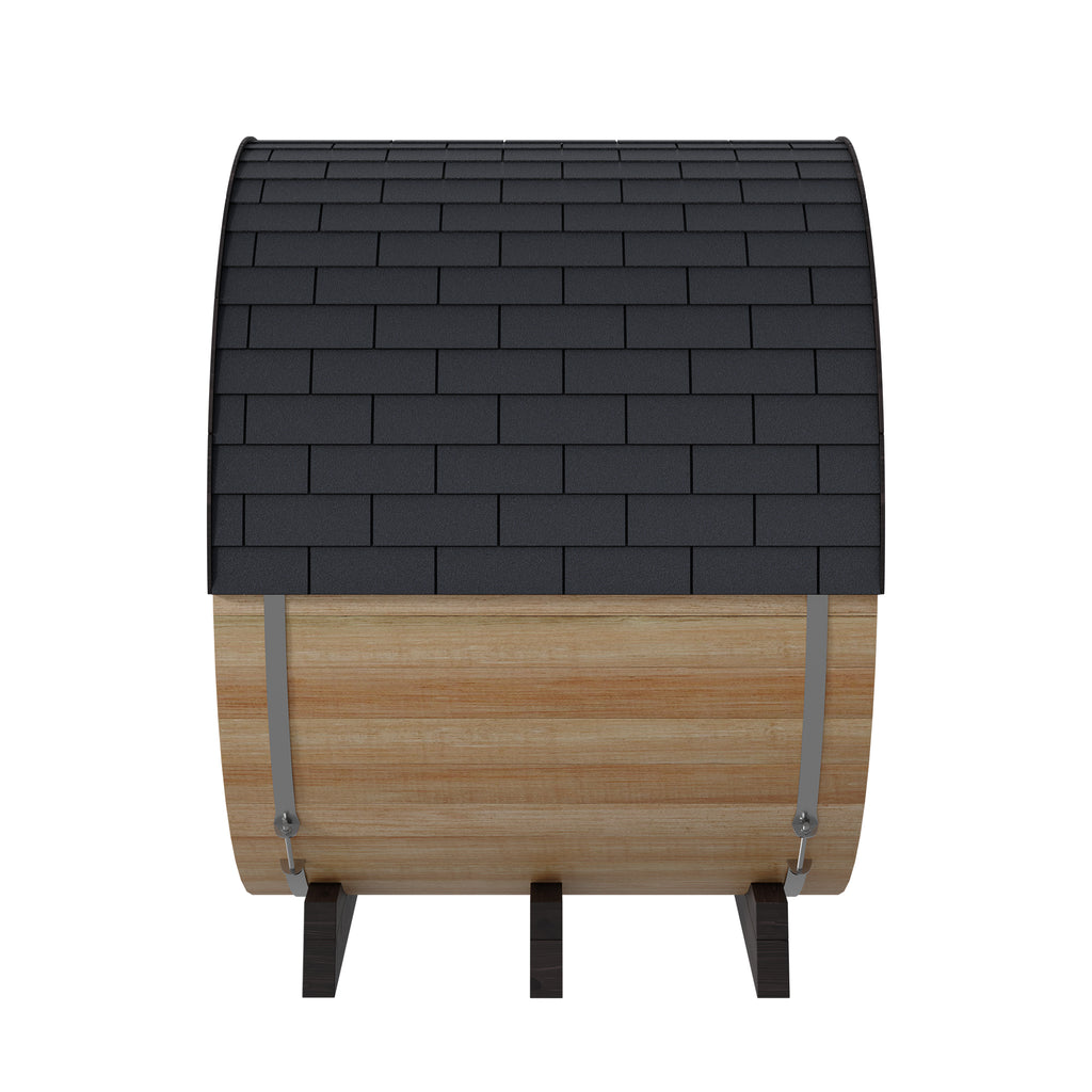 Finnmark FD-7 Thermo-Aspen barrel sauna, full side view