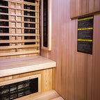 Interior benches of the Finnmark FD-4 combination sauna