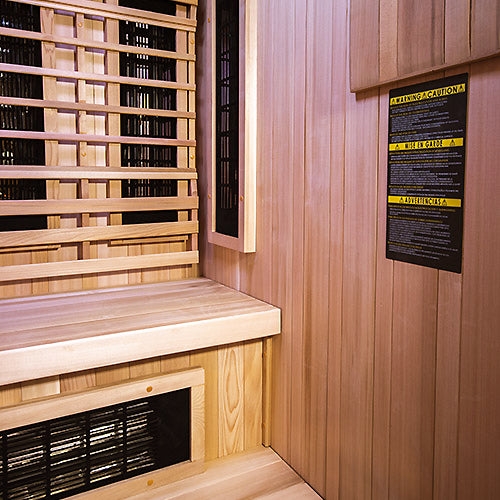 Interior benches of the Finnmark FD-4 combination sauna