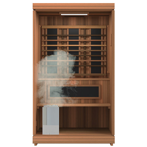Finnmark FD-4 combination sauna interior with steam