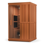Finnmark FD-2 hybrid infrared sauna angled view