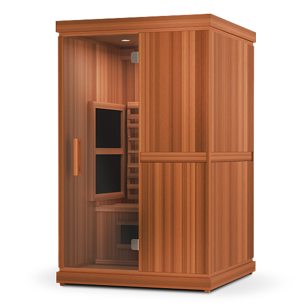 Finnmark FD-2 hybrid infrared sauna angled view