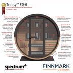 Finnmark FD-6 red cedar infrared barrel sauna features