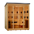 Golden Designs Gargellen Flat Roof 5-Person Outdoor Hybrid Sauna (Full Spectrum)