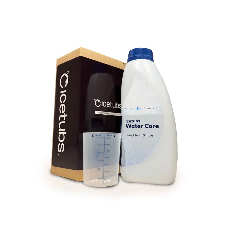 Icetubs AquaFinesse water care bottle with box and measuring cup