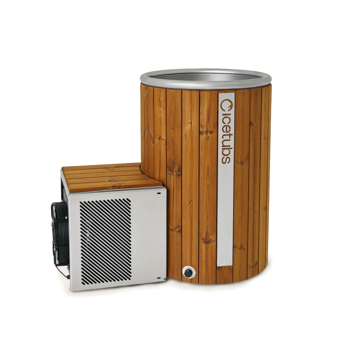 Icetubs IceBarrel Thermowood cold plunge with cooling engine
