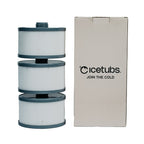 Icetubs replacement filters beside their packaging