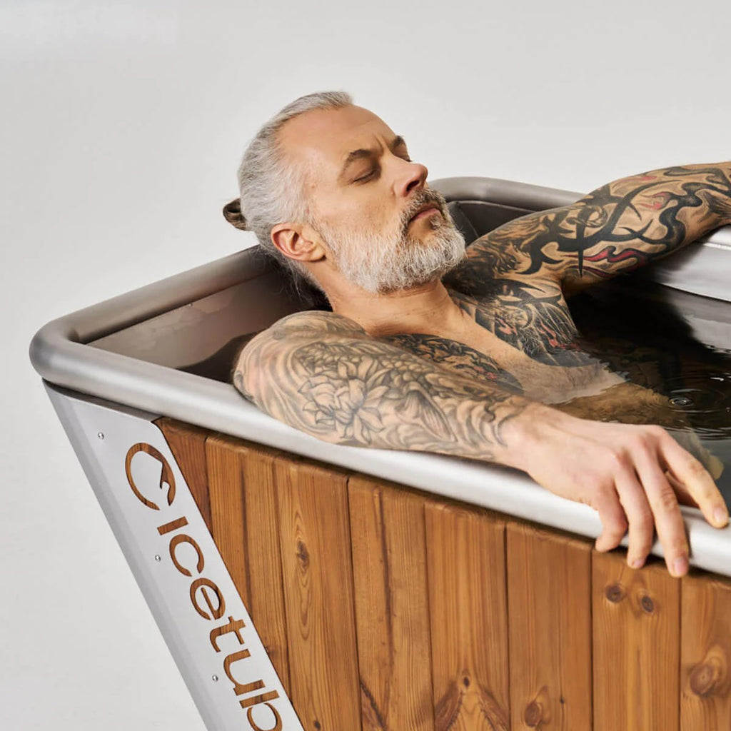 Relaxing in the Icetubs IceBath cold plunge