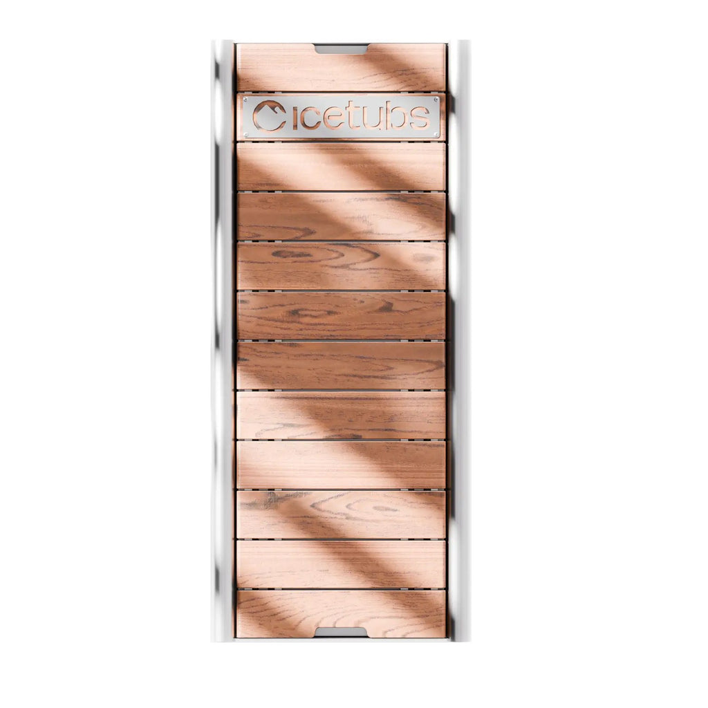 Icetubs large Thermowood and stainless drip tray, top view