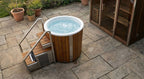Icetubs IceBarrel XL installed on a garden patio
