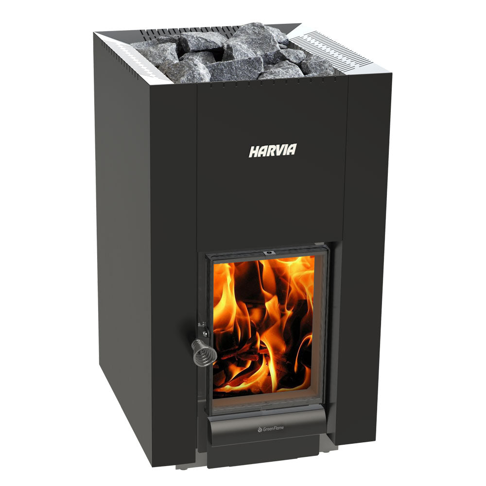 Harvia Linear 22 GreenFlame 15.7kW wood-burning sauna stove
