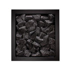 Top view of the stone compartment filled with sauna stones on the Narvi Kaamos 20 21kW wood burning sauna stove
