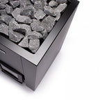 Close-up of the sauna stones on top of the Narvi Kaamos 20 21kW wood burning sauna stove