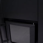 Close-up of the glass door on the Narvi Kaamos 20 21kW wood burning sauna stove