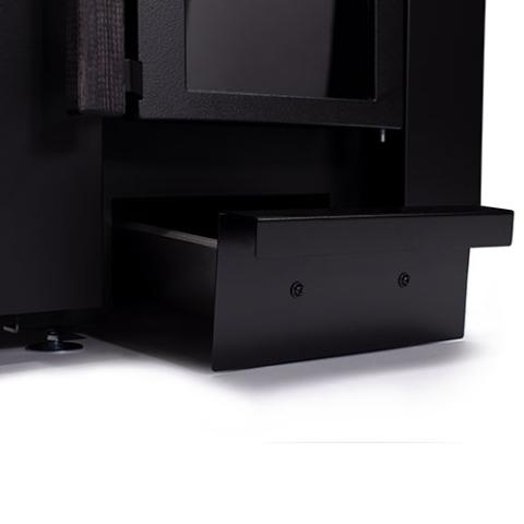 Open ash drawer on the Narvi Kaamos 20 21kW wood burning sauna stove