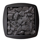 Top view of the stone compartment filled with sauna stones on the Narvi NC 16 16kW wood fired sauna heater
