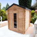 Dundalk CT Granby 3-Person Outdoor Cabin Sauna exterior with front window