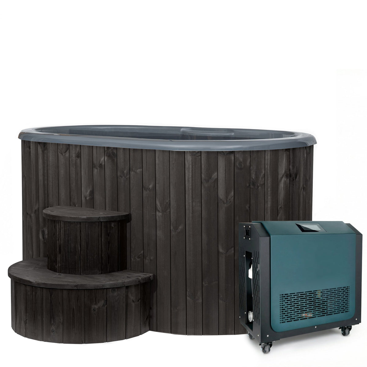 SaunaLife S2C Soak Series 2-person cold plunge package, black finish, photo 1