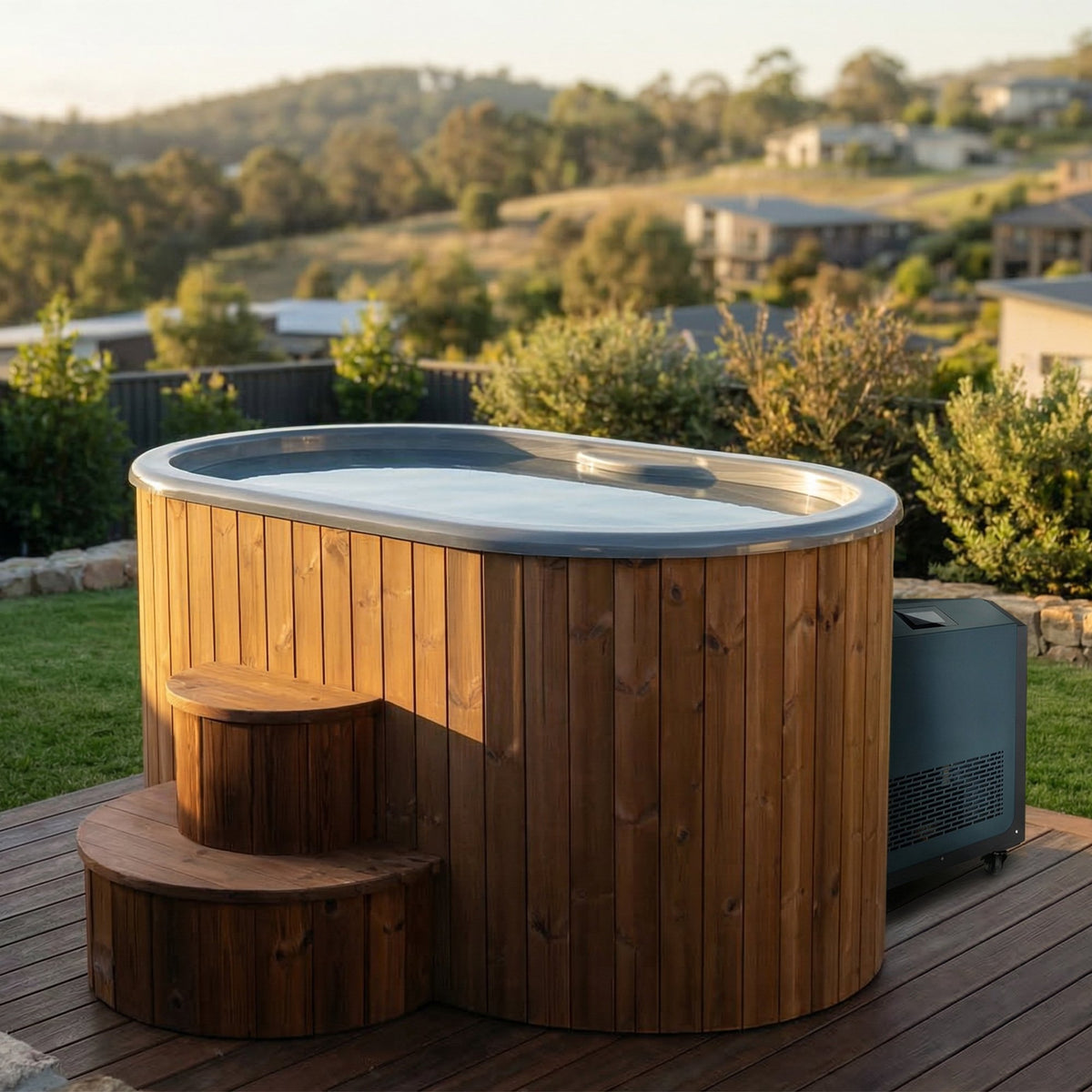 SaunaLife S2C Soak Series 2-person cold plunge package, natural finish, photo 2