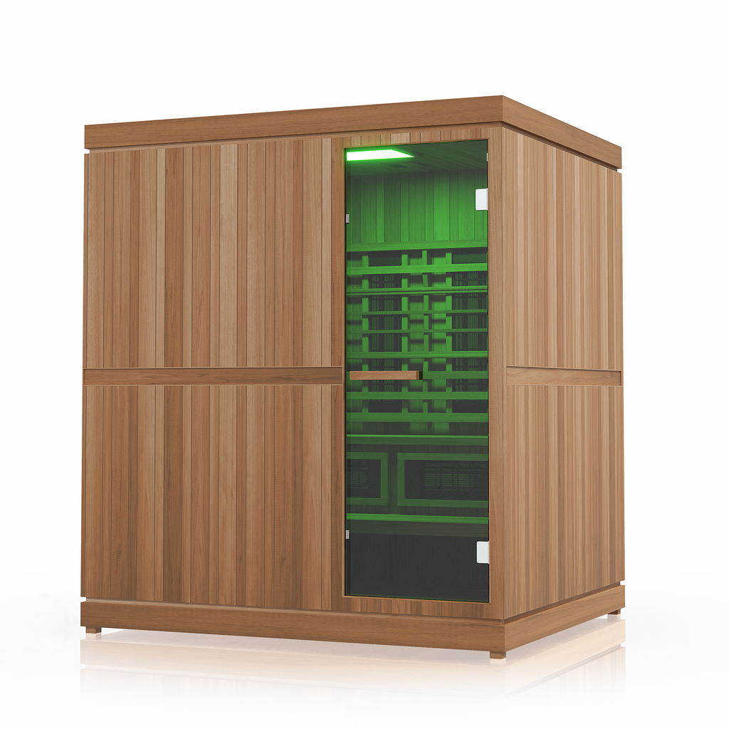 Finnmark Trinity hybrid sauna with green chromotherapy light
