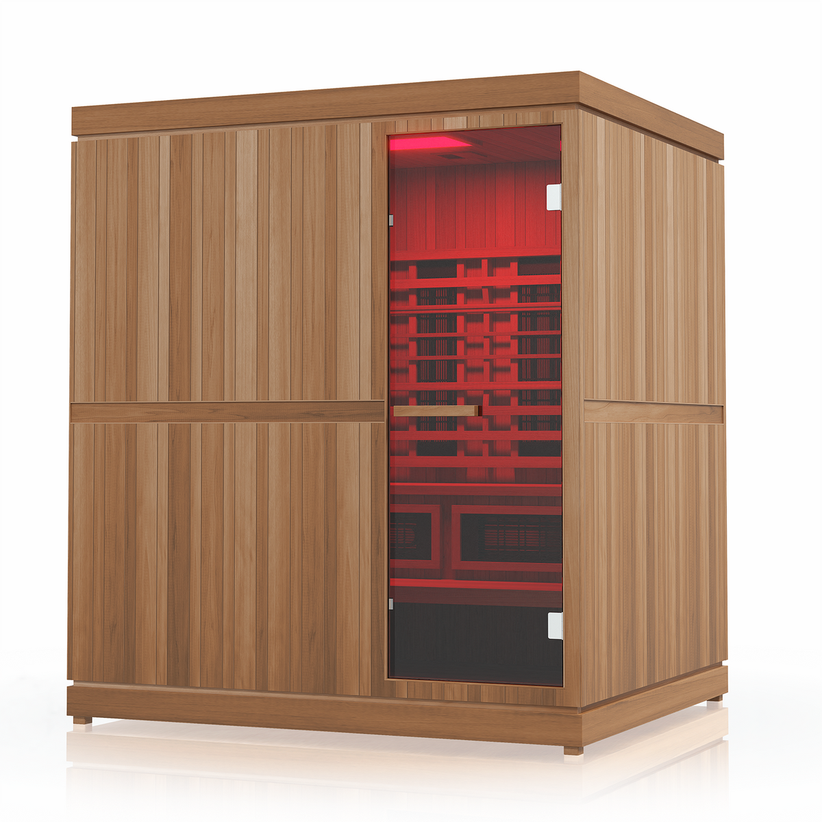 Finnmark Trinity hybrid sauna with red chromotherapy light
