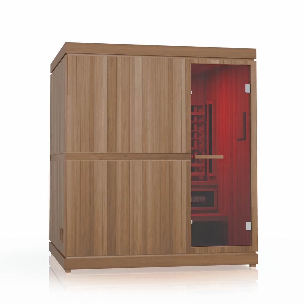 Finnmark Trinity hybrid sauna with red light